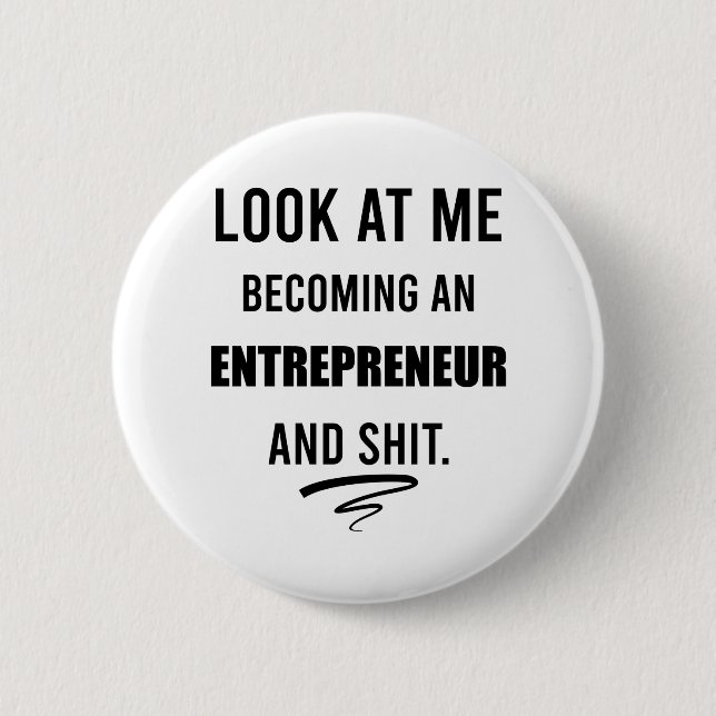 Business Shirt Leadership Shirt Funny Unternehmeri Button (Vorderseite)