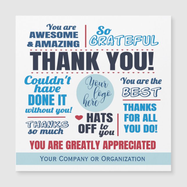 Business Staff Thank You Apprection Magnetkarte (Vorderseite)