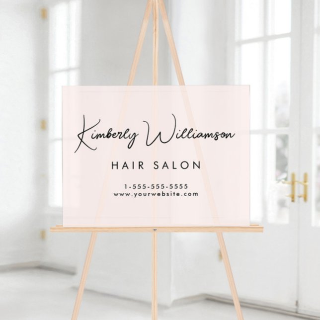 Business Stylish Signature Script Pink Frosted Acrylschild (Business Stylish Signature Script Pink Frosted Acrylic Sign)