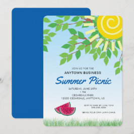 Business Summer Picnic | Blätter und Wassermelone Einladung