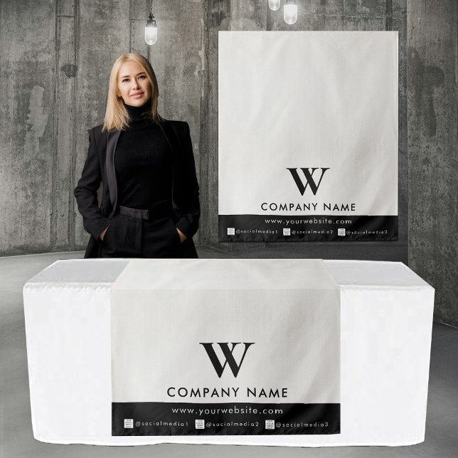 Business Table Runner Banner Linen Social Media Wandteppich (Business Table Runner Banner Linen Social Media Tapestry)