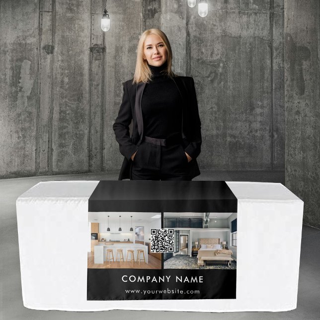 Business Table Runner Banner Real Anwesen QR Code Wandteppich (Business Table Runner Banner Real Estate QR Code Tapestry)