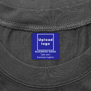 Business Tagline sur Carré bleu Fer sur Étiquette