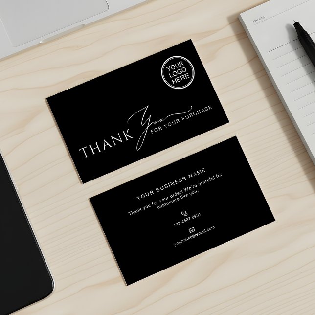 Business Thank You Modern Packaging Insert Visitenkarte (Von Creator hochgeladen)