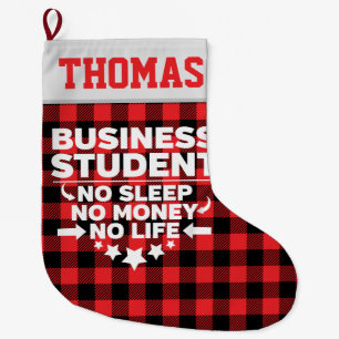 Business Uni Student Red Kariert Großer Weihnachtsstrumpf