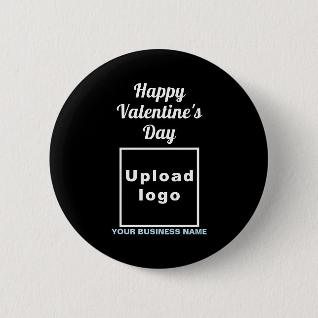 Business Valentine Greeting On Navy Blue  Button (Vorderseite)