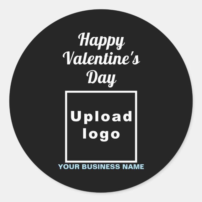 Business Valentine Greeting On Navy Blue  Runder Aufkleber (Vorderseite)