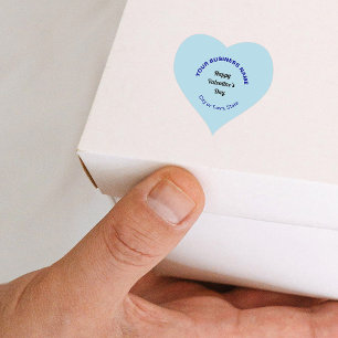 Business Valentine Gruß auf Light Blue Herz-Aufkleber
