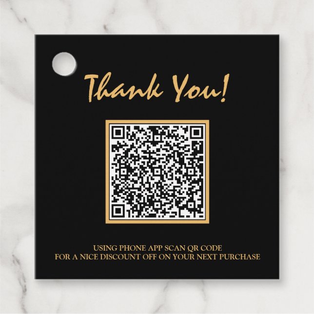 *~* Business Vielen Dank Barcode QR Code Geschenk- Geschenkanhänger (Vorderseite)