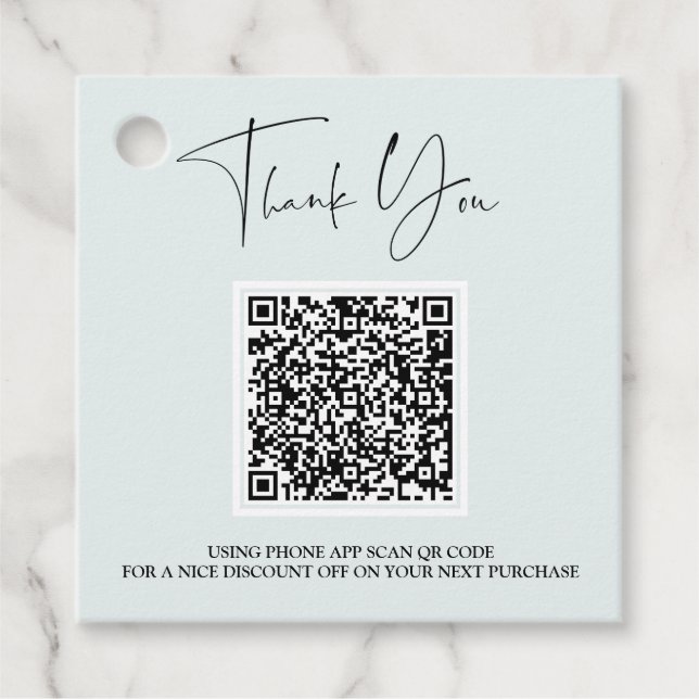 *~* Business Vielen Dank Barcode QR Mint Geschenk  Geschenkanhänger (Vorderseite)