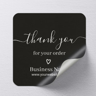 Business Vielen Dank für Ihre Bestellung Elegante  Quadratischer Aufkleber