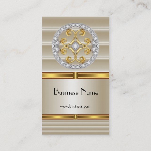 Business Visitenkarte Elegante Cream Gold Deko (Vorderseite)