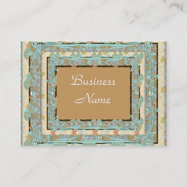 Business Visitenkarte Vintag Blue Tan (Vorderseite)