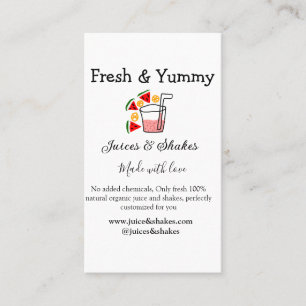 Business-Website "Juice & Shakes" Visitenkarte
