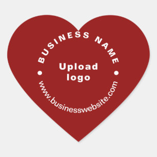 Business-Website mit Aufkleber für rote Herzform