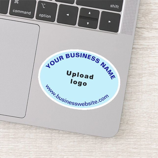 Business-Website zu Light Blue Oval Shape Vinyl Aufkleber (Detail)
