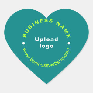 Business-Website zum Aquamarinen Green Heart Shape Herz-Aufkleber