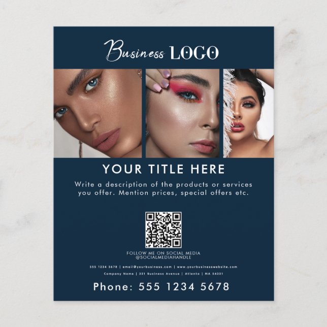 Business-Werbeaktion Schönheitshaar Nail Salon Blu Flyer (Vorne)