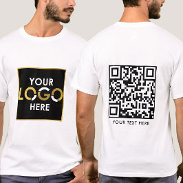 Business your logo hier QR-Code und Textwerbung T-Shirt