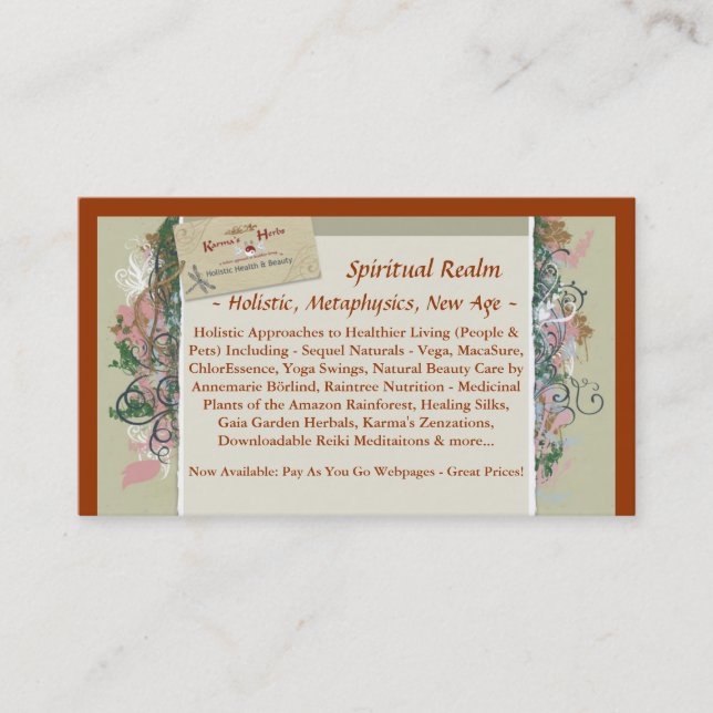 BusinessCard, geistiger Reich, ~ holistisch, Visitenkarte (Vorderseite)