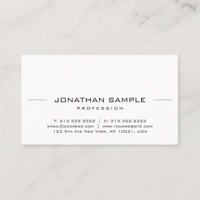 Businesscards Modernes Elegantes Beruflich Einfach Visitenkarte (Vorderseite)