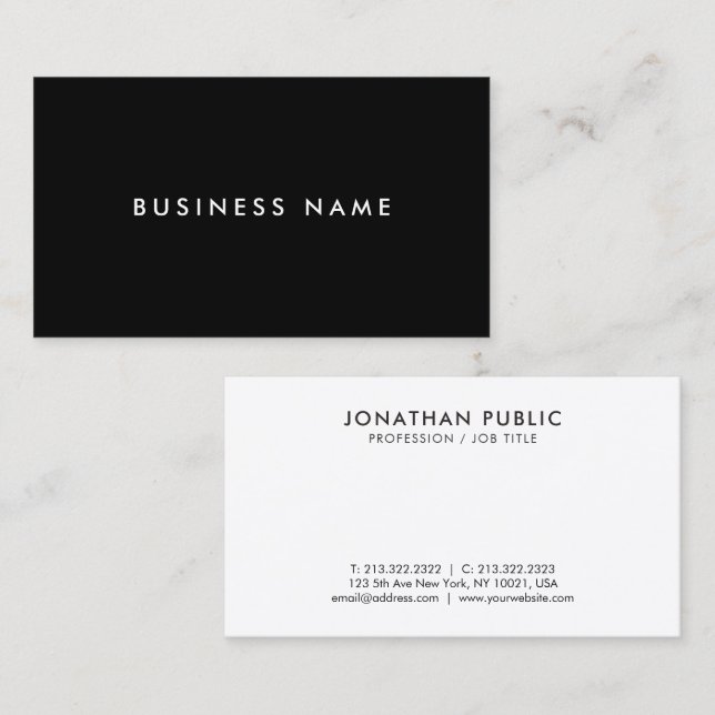 Businesscards Modernes Elegantes Beruflich Einfach Visitenkarte (Vorne/Hinten)