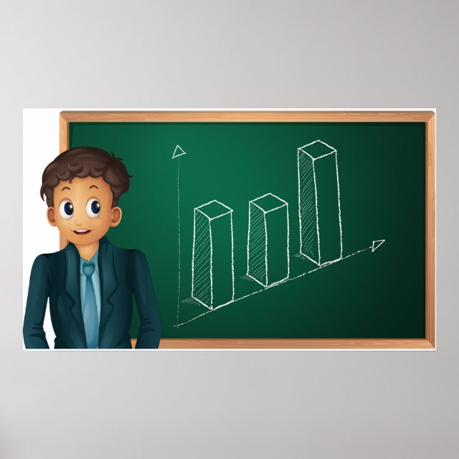 Businessman Presenting Growth Bar Chart Poster (Vorne)
