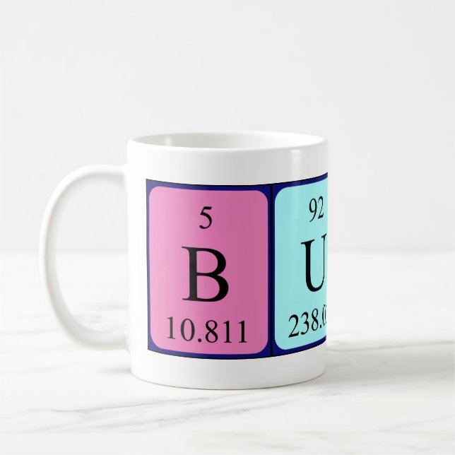 Büsra nom de table périodique mug (Gauche)