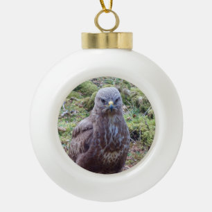 Bussard Haltung Winter Vogel Ornament Keramik Kuge