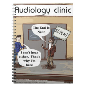 Büße für das Audiologie-Büro Lustig Notizblock