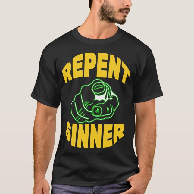 Büße Sünder Junge Retro T-Shirt (Vorderseite)