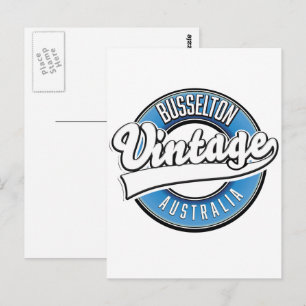 Busselton Australien Vintage Style Logo Postkarte