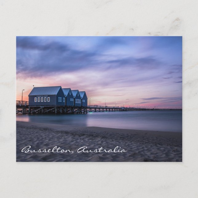 Busselton Jetty bei der "Dusk Postcard" Postkarte (Vorderseite)