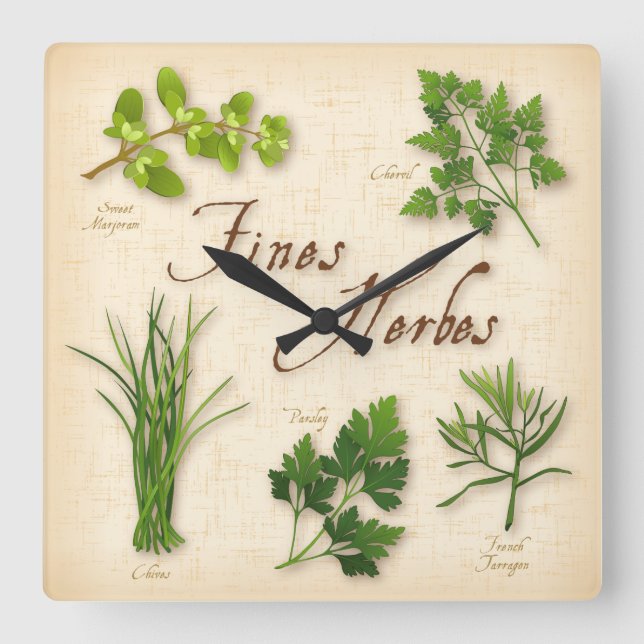 Bußgelder gegen Herbes Wall Clock Quadratische Wanduhr (Vorderseite)