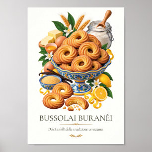 Bussolai Buranèi – Vintage italienisches Dessert Poster