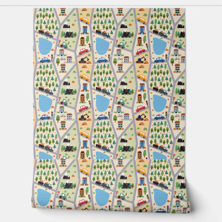 Busstraßen Kinder Tapete