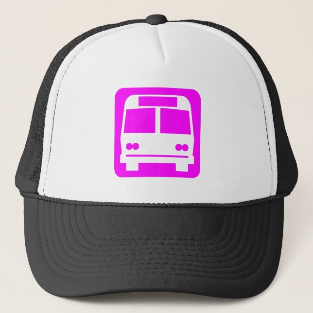 Bussymbol - Magenta Truckerkappe (Vorderseite)