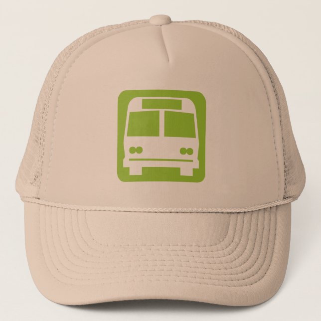Bussymbol - Schwarz Truckerkappe (Vorderseite)