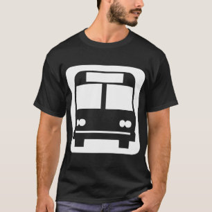 Bussymbol - weiß auf dunkel T-Shirt