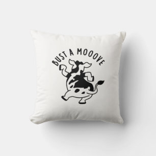 Bust a mooove Funny Cow Puff Kissen