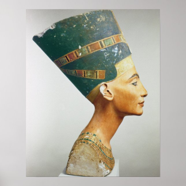 Bust of Queen Nefertiti, side view, from the studi Poster (Vorne)
