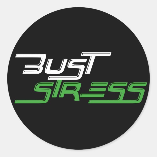 Bust Stress Workout Gym Runder Aufkleber (Vorderseite)