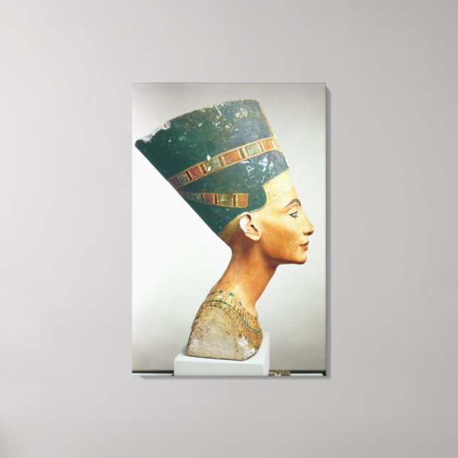 Büste der Königin Nefertiti, seitliche Sicht vom S Leinwanddruck (Vorderseite)