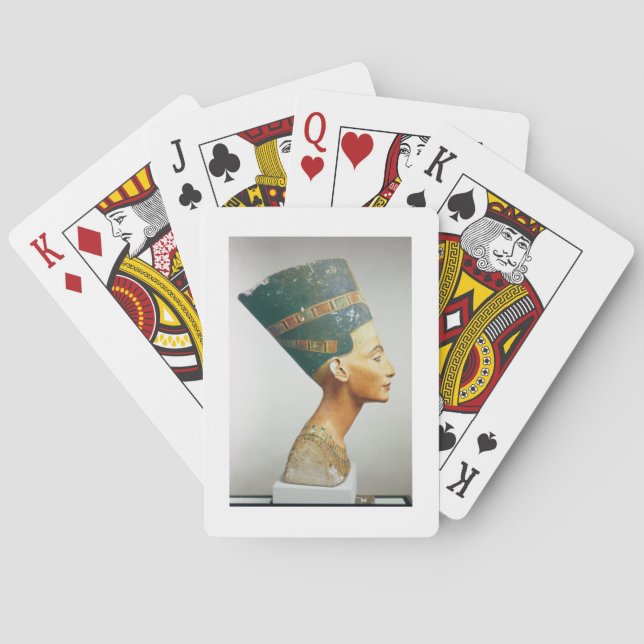 Büste der Königin Nefertiti, seitliche Sicht vom S Spielkarten (Rückseite)