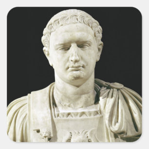 Büste des Kaisers Domitian Quadratischer Aufkleber