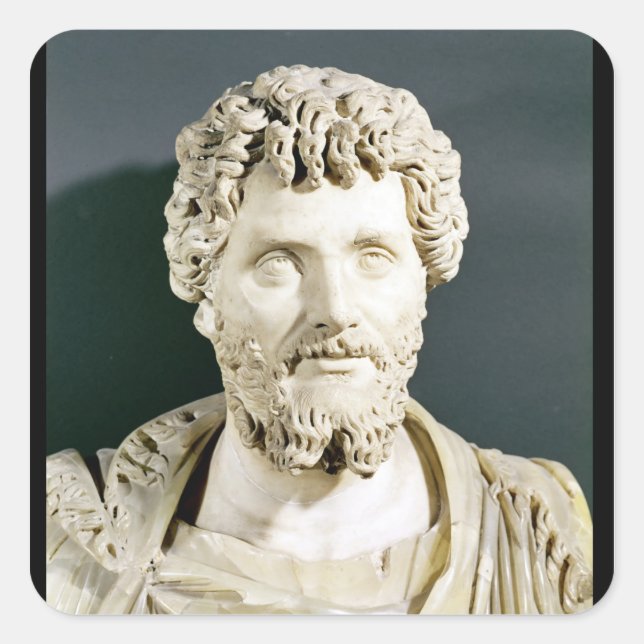 Büste des Kaisers Septimus Severus Quadratischer Aufkleber (Vorderseite)