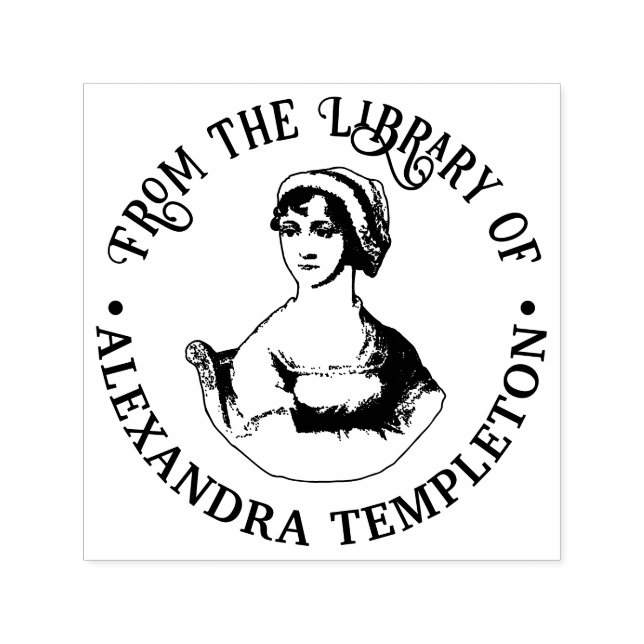 Büste des Schriftstellers Jane Austen Buchname Permastempel (Design)