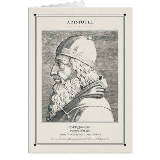 Buste gravé d'Aristote Citation Actions Justes