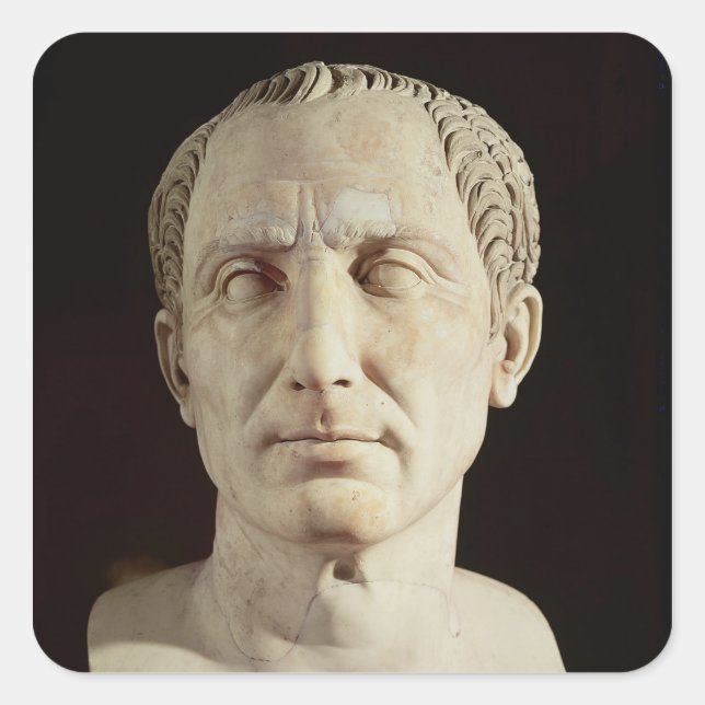 Büste Julius Cäsars 2 Quadratischer Aufkleber (Vorderseite)