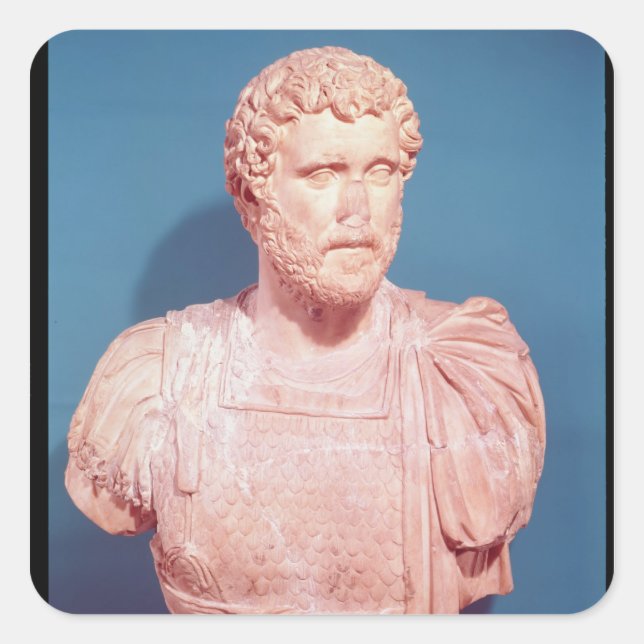 Büste von Kaiser Antoninus Pius Quadratischer Aufkleber (Vorderseite)